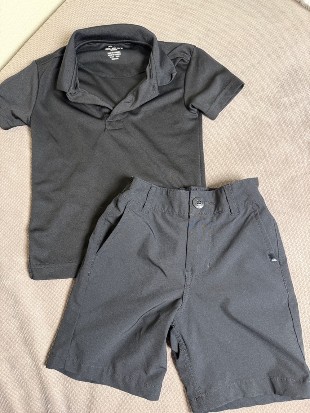 Izod Boys Black Polo Shirt & Quiksilver Shorts Set